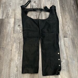 First Classics Black Leather Women Pants‎